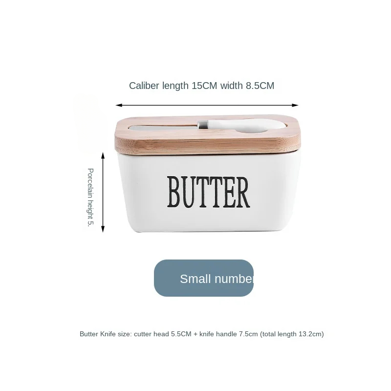 Butter Container Ceramic Box Sealed Storage Box For Cheese Butter Slicer With Knife Butter Dish For 5
