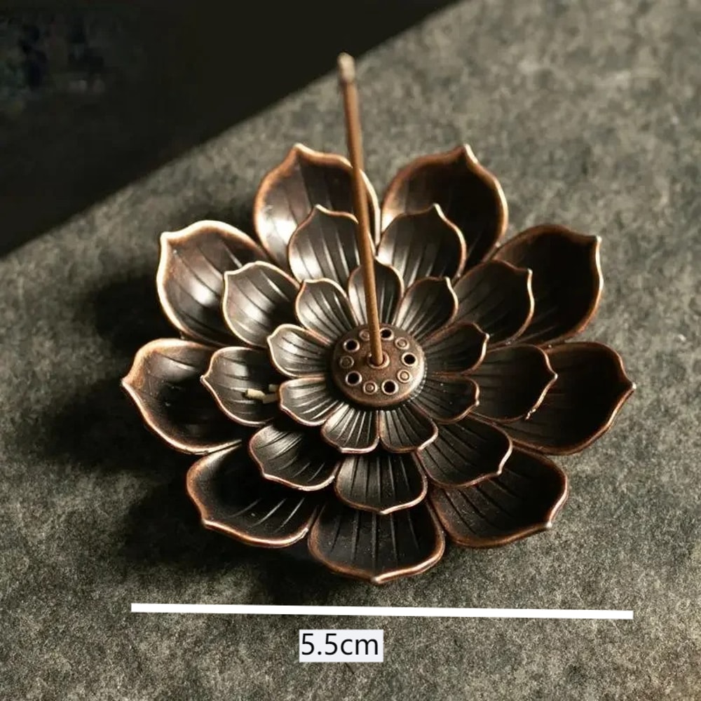 Alloy Incense Burner Stick Holder Buddhism Lotus Line Incense Plate Sandalwood Coil Base For Temple 1