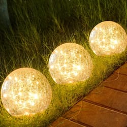 waterproof outdoor light, solar powered cracked glass light, yard pathway patio garden decor for holiday and party night