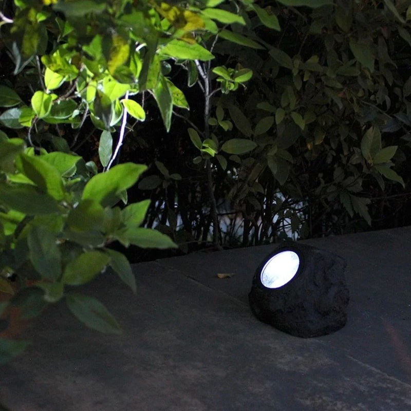 WarmCold White Stone Solar Powered Landscape Light Waterproof Garden Lawn Pathway Patio Decor 3