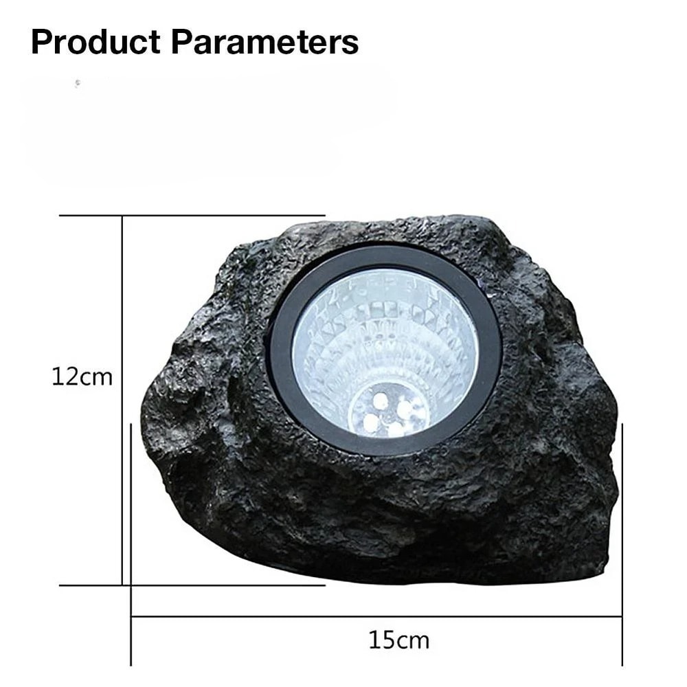 WarmCold White Stone Solar Powered Landscape Light Waterproof Garden Lawn Pathway Patio Decor 4
