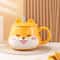 Creative Ceramic Mug With Lid Cute Household Breakfast Mugs Office Coffee Cup Couple Water Cups Dri 7