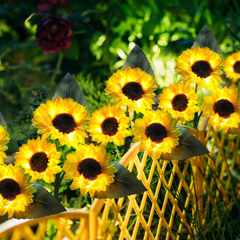 Solar Powered Sunflower Decorative Light, Waterproof Outdoor Light for Garden Courtyard Lawn Atmosphere Decor