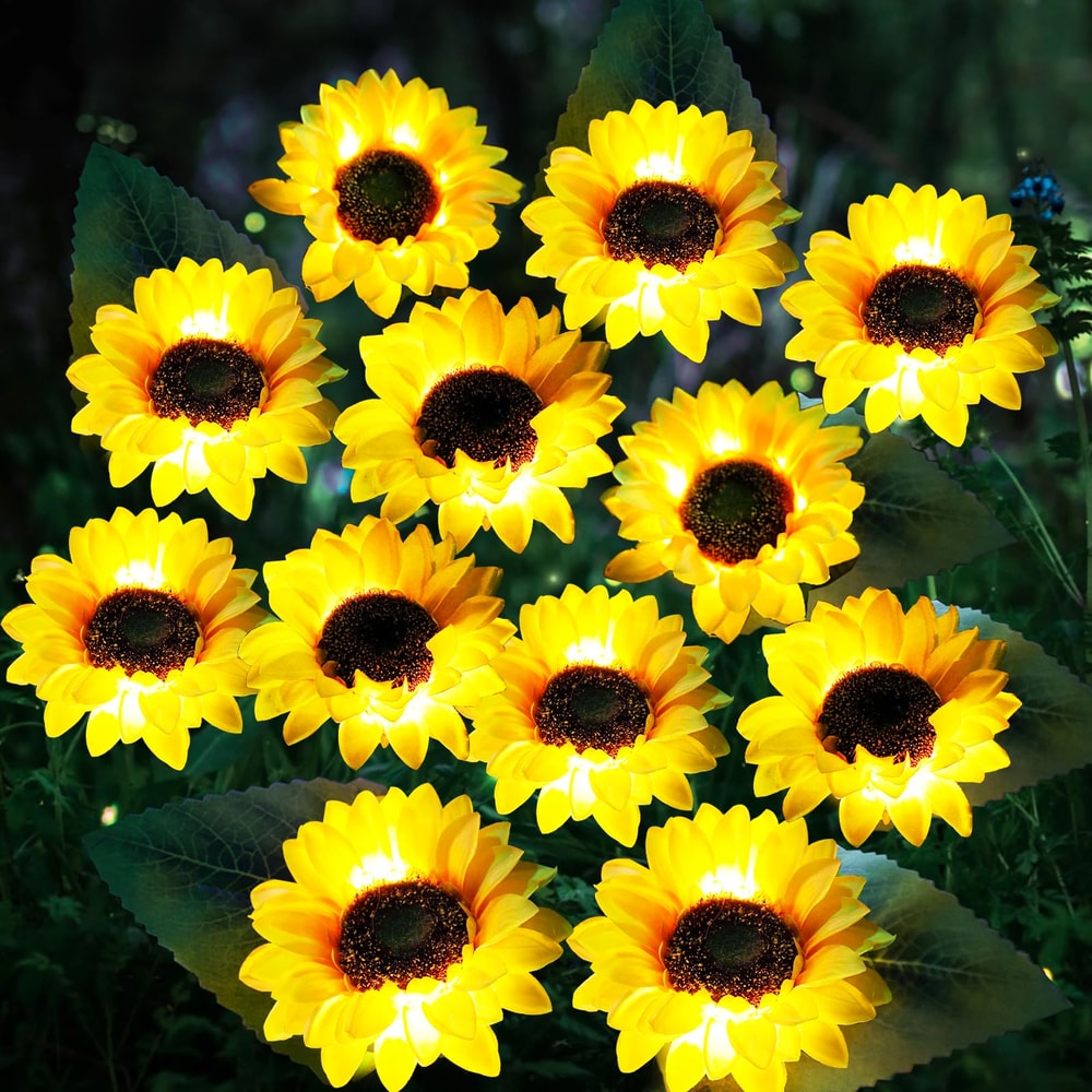 Solar Powered Sunflower Decorative Light, Waterproof Outdoor Light for Garden Courtyard Lawn Atmosphere Decor