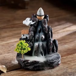back flow incense holder waterfall incense burner, aromatherapy ornament, home decor with back flow incense cones