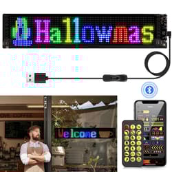 scrolling advertising led sign panel, bluetooth app control, customizable logo light, programmable text, animation