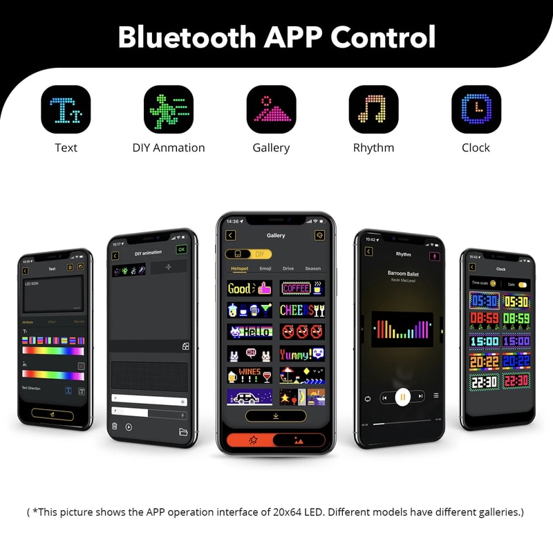 Scrolling Advertising LED Sign Panel Bluetooth App Control Customizable Logo Light Programmable Tex 2