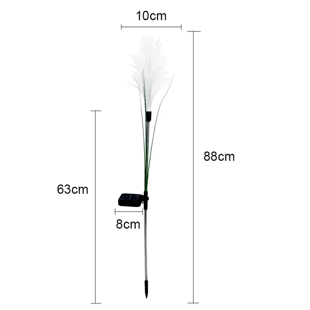 LED Solar Garden Reed Lamp, Waterproof Outdoor Yard Light, Solar Power Path Lighting, Lawn Christmas Decoration