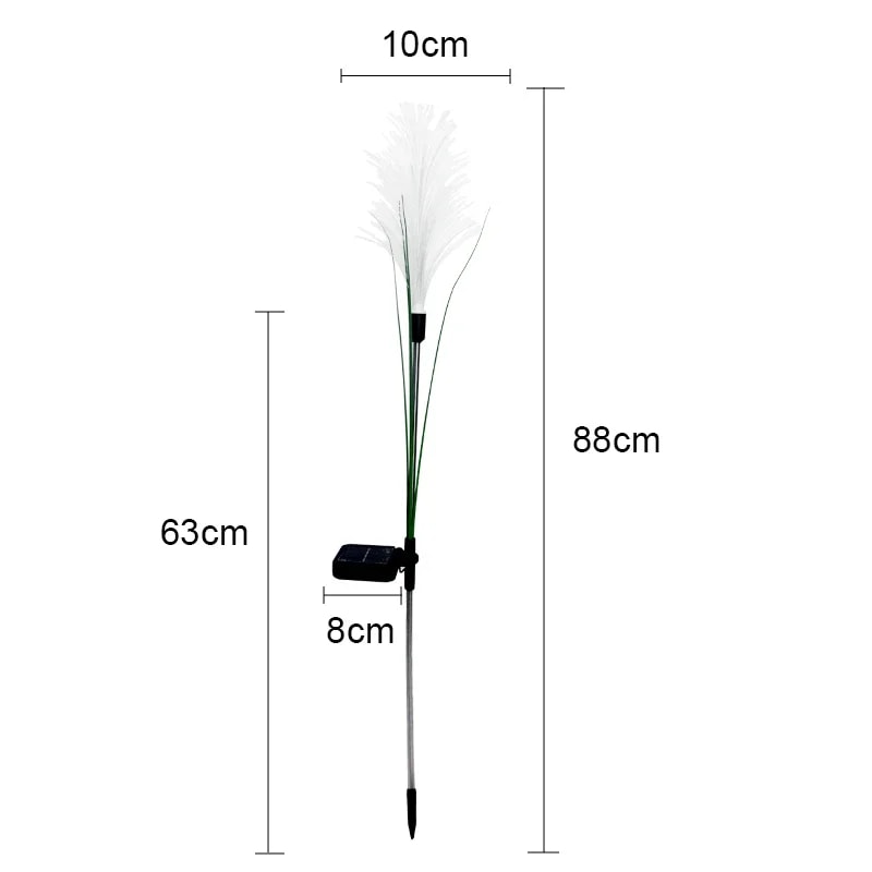 LED Solar Garden Reed Lamp, Waterproof Outdoor Yard Light, Solar Power Path Lighting, Lawn Christmas Decoration