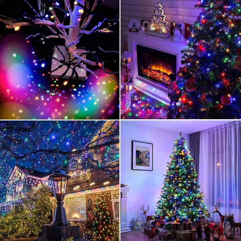 LED Solar String Lights, Solar Powered Xmas Outdoor Lights, Waterproof Starry Christmas Fairy Light for Party, Festival