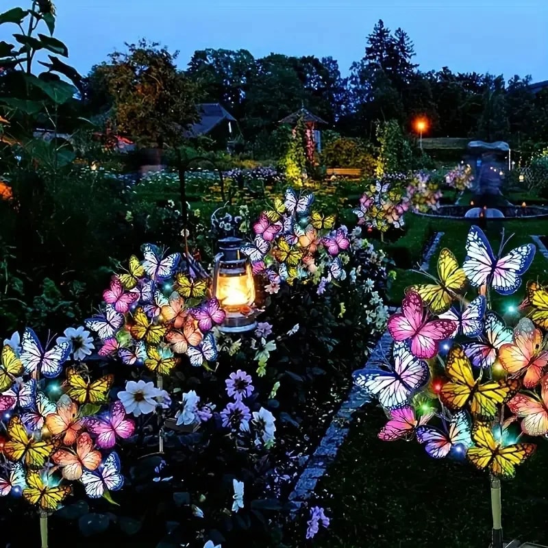 Solar LED Butterfly Flower Light Outdoor Butterfly Lawn Lamp Waterproof Garden Decor For Home 1