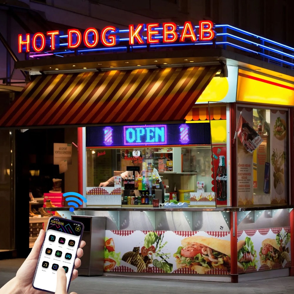 RGB LED Matrix Pixel Logo Lamp For Cars Scrolling Advertising LED Panel Flexible Display Light DIY 0