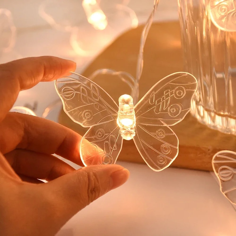 LED Butterfly Lights String BatteryPowered Fairy Night Lamp For Room Garland Birthday Wedding Party 2