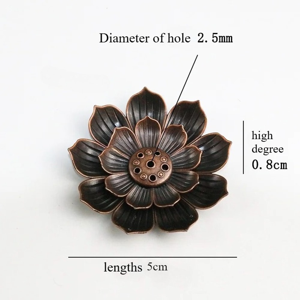 Alloy Incense Burner Stick Holder Plate Buddhism Lotus Censer Bronze Nasturtium Incense Burner For 4