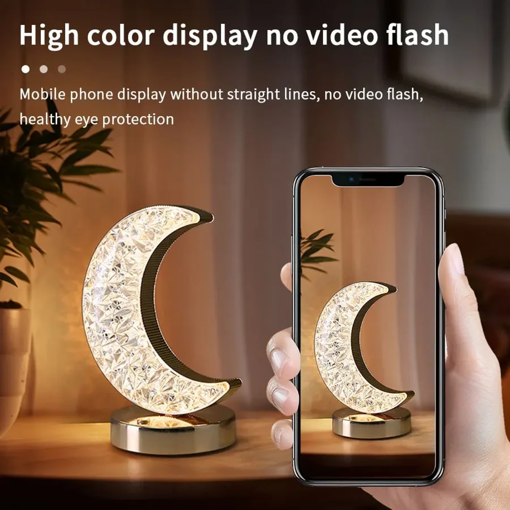 Plug Powered Ramadan Starry Moon Night Light Touch Switch Step Less Dimming Bedroom Living Room Dec 4