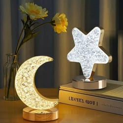 plug powered ramadan starry moon night light, touch switch, step less dimming, bedroom, living room decor lighting