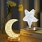 Plug Powered Ramadan Starry Moon Night Light Touch Switch Step Less Dimming Bedroom Living Room Dec 0