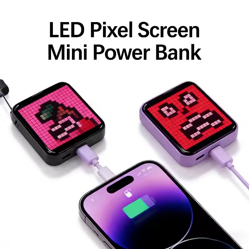 USB Powered Portable LED Pixel Display Power Bank DIY Mood Pixel Display For Phone Recharging 1