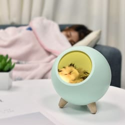 cute kitten nest night light, touch sensor cat night light, rechargeable for bedroom, kid room gift, sweet and intimate