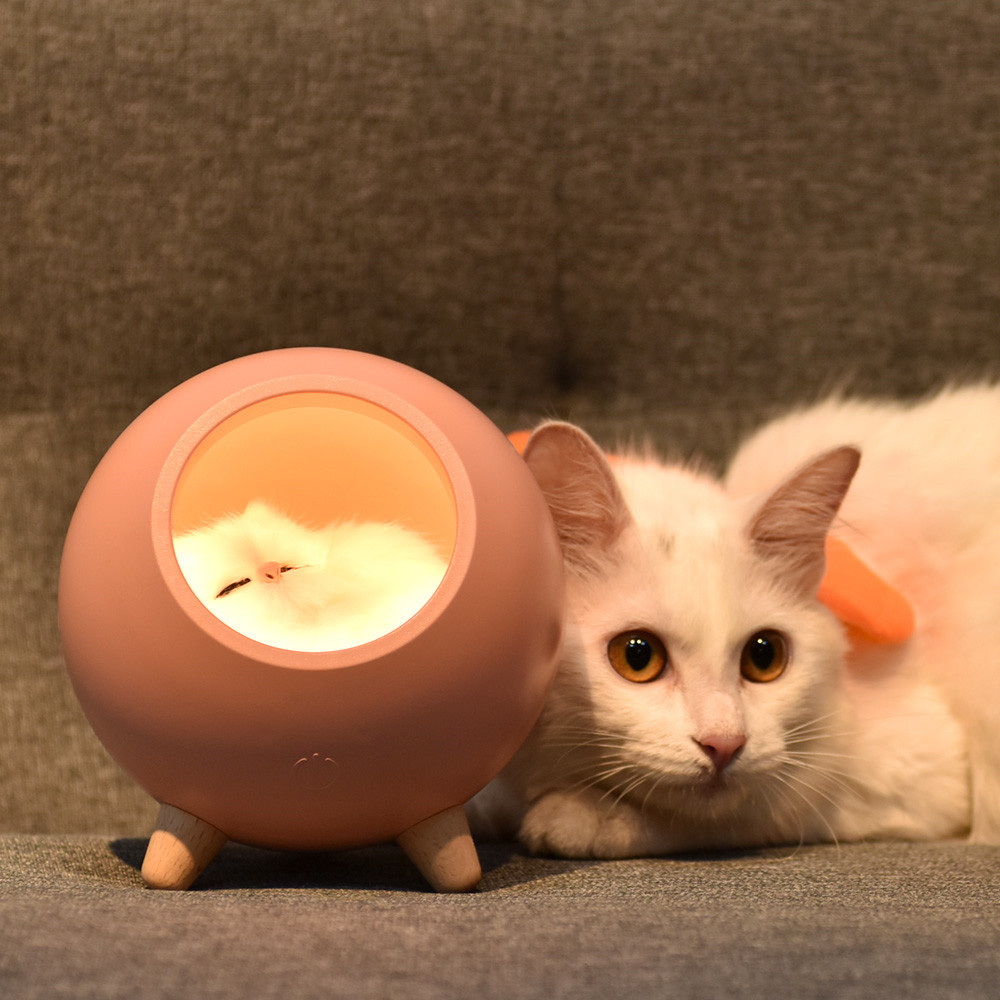 Cute Kitten Nest Night Light Touch Sensor Cat Night Light Rechargeable For Bedroom Kid Room Gift Sw 5