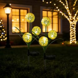 solar powered scallion balls shaped outdoor ground mounted light, waterproof courtyard garden landscape decor