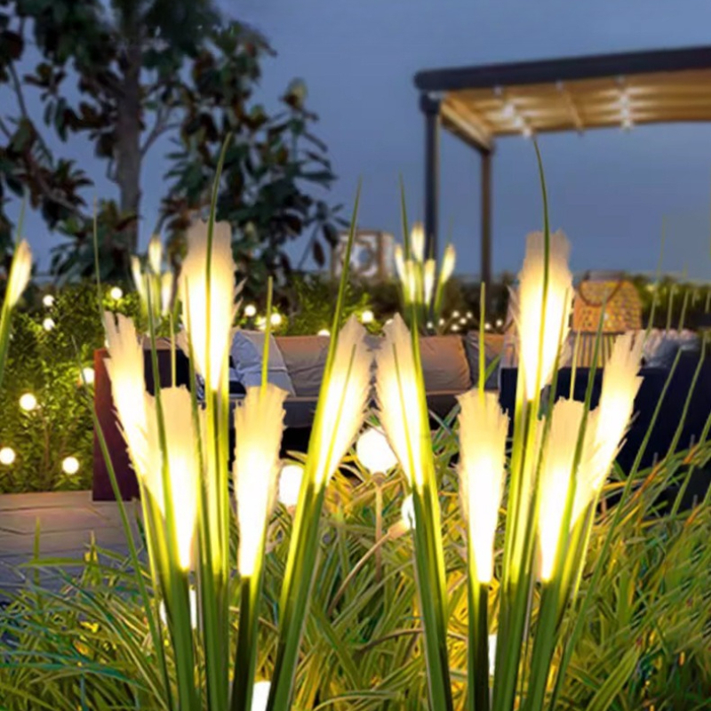 Solar Powered Reed Shaped Light, Waterproof Outdoor Courtyard Lamp for Garden, Park, Road, Lawn, Patio Decor Lighting