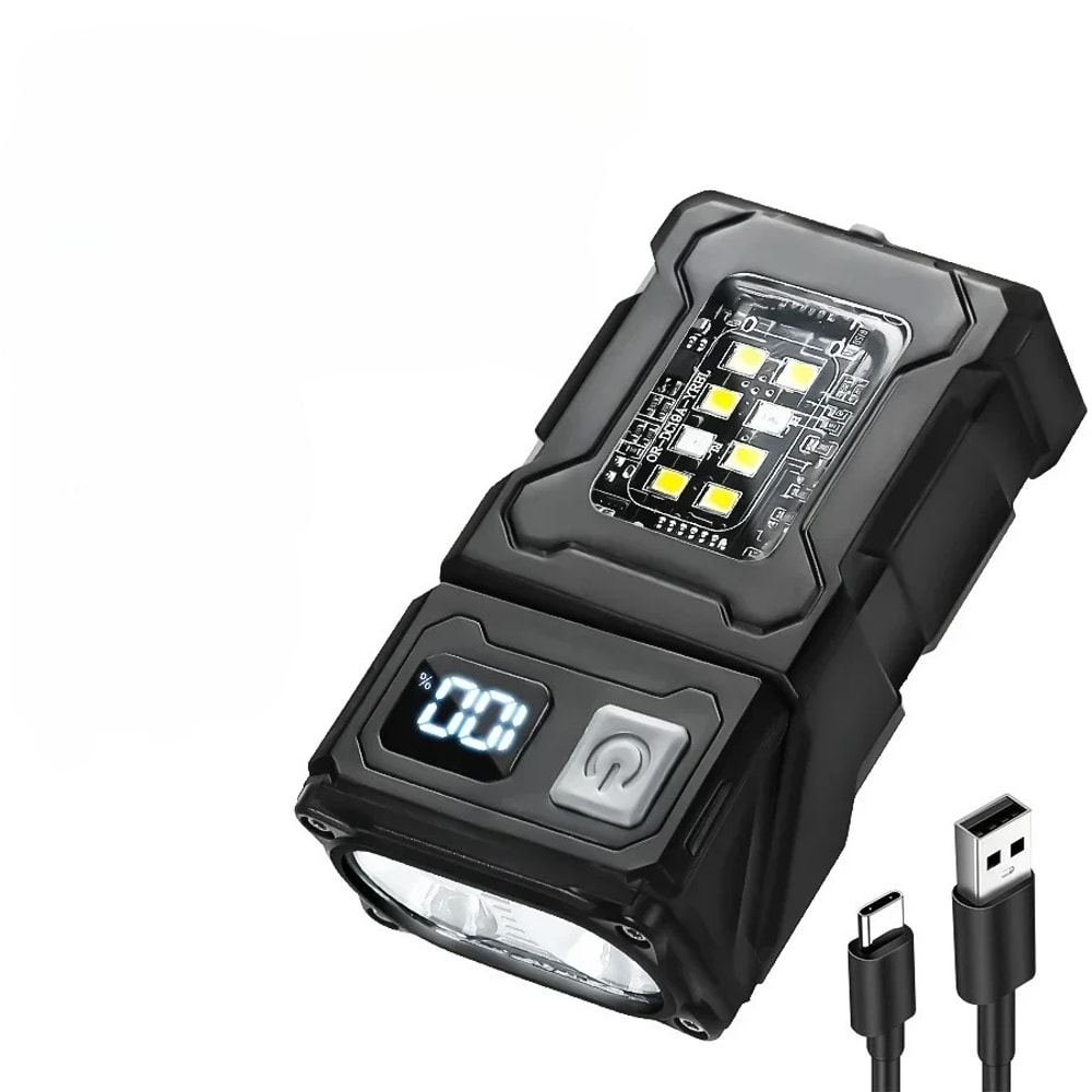 Mini USB Rechargeable LED Flashlight Super Bright COB Torch Portable Magnetic Work Light For Outdoo 6