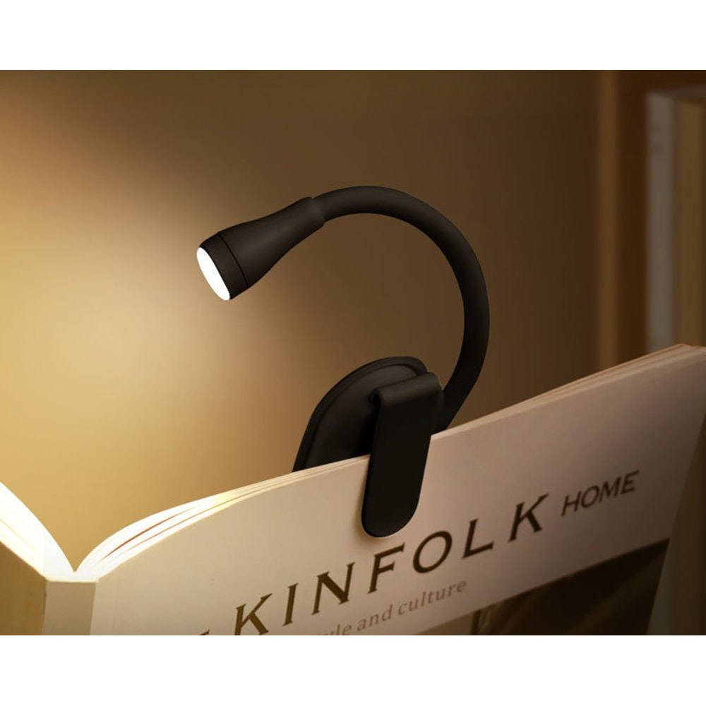 Rechargeable Clip LED Book Night Light, Adjustable, Flip Mini Eye Protection Lamp for Travel, Bedroom, Reading