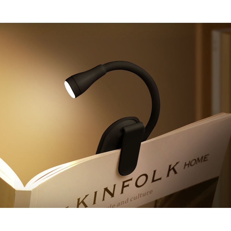 Rechargeable Clip LED Book Night Light, Adjustable, Flip Mini Eye Protection Lamp for Travel, Bedroom, Reading