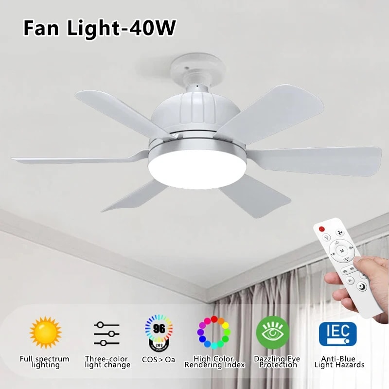 Fan Light With Remote Control Ceiling Light For Bedroom Kitchen Dining Room Garage Restaurant Shop 1