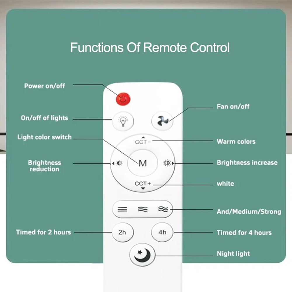 Fan Light With Remote Control Ceiling Light For Bedroom Kitchen Dining Room Garage Restaurant Shop 2