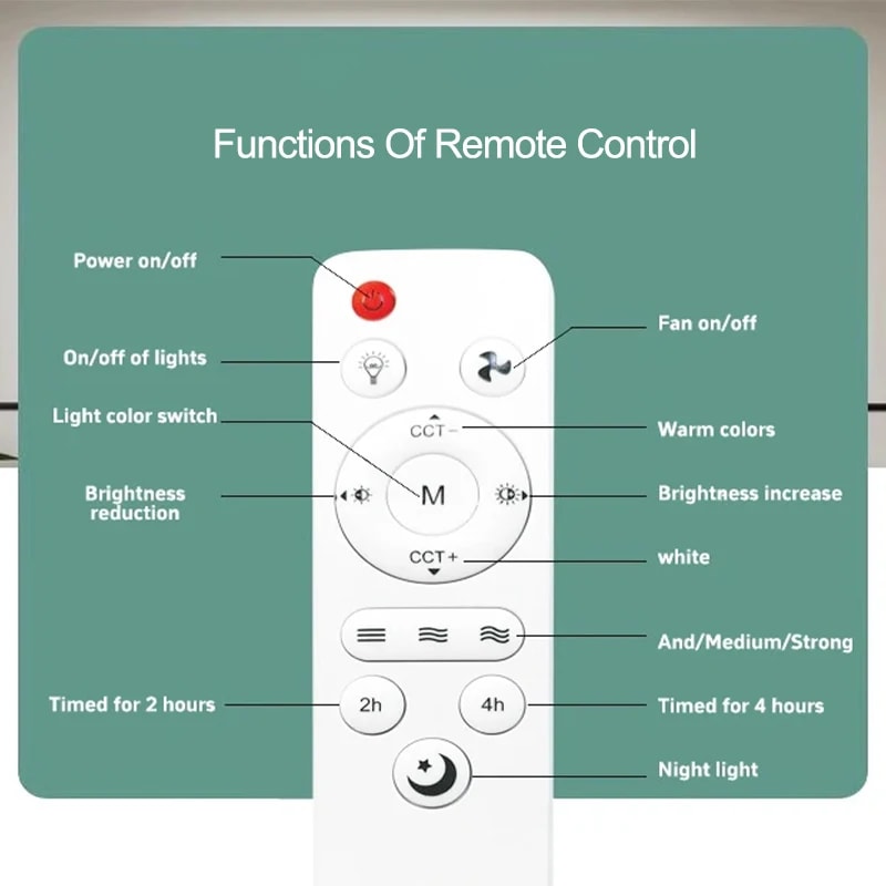 Fan Light With Remote Control Ceiling Light For Bedroom Kitchen Dining Room Garage Restaurant Shop 2