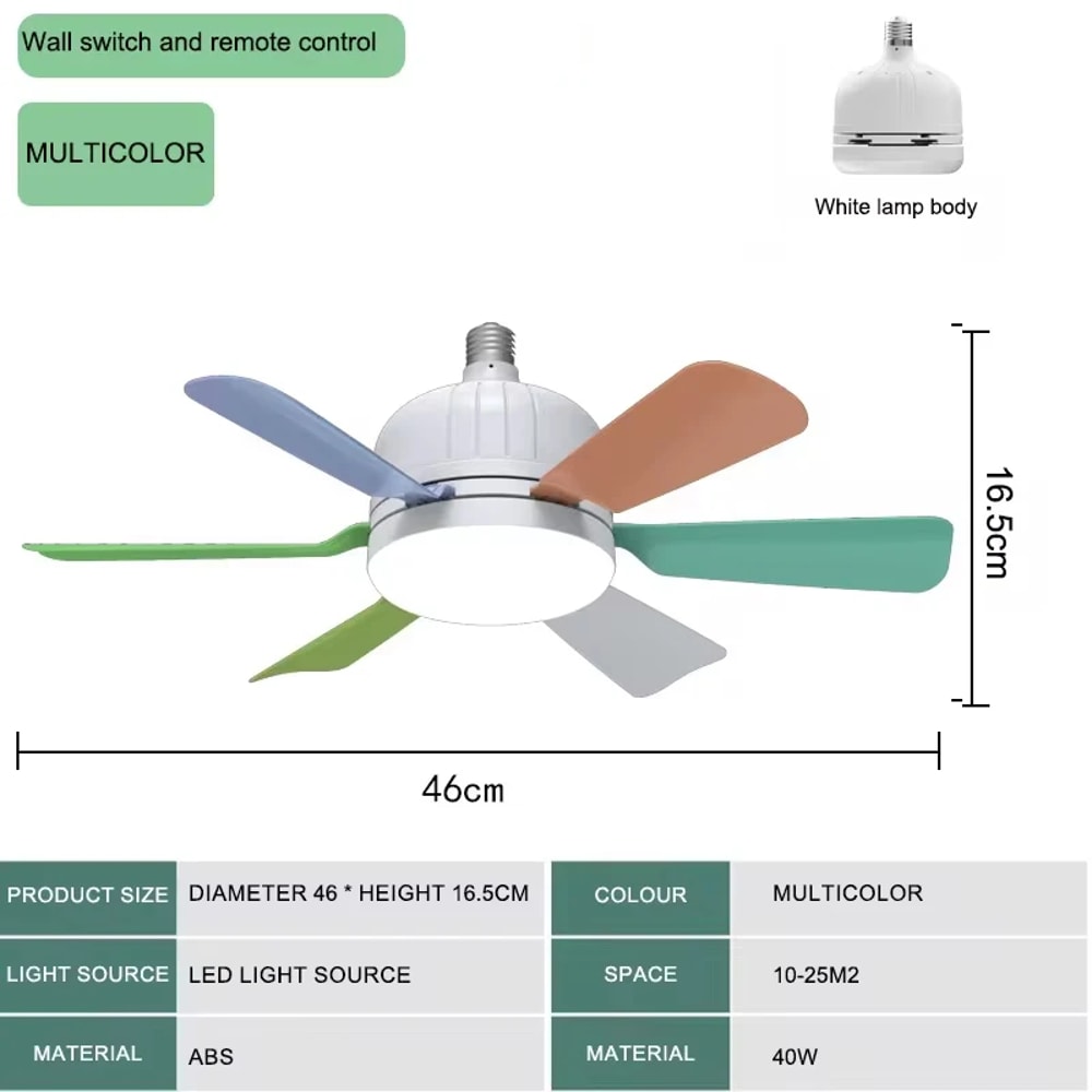 Fan Light With Remote Control Ceiling Light For Bedroom Kitchen Dining Room Garage Restaurant Shop 4