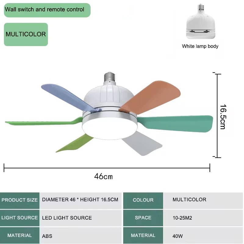 Fan Light With Remote Control Ceiling Light For Bedroom Kitchen Dining Room Garage Restaurant Shop 4