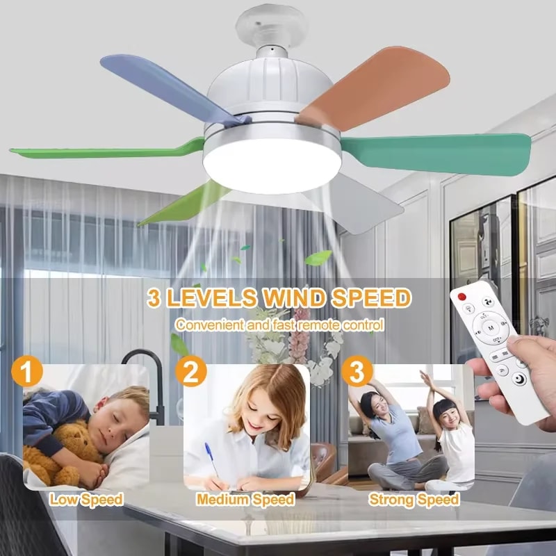 Fan Light With Remote Control Ceiling Light For Bedroom Kitchen Dining Room Garage Restaurant Shop 3