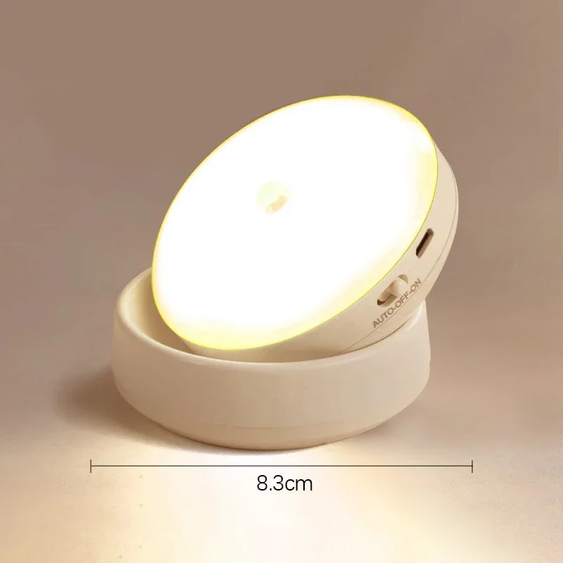 USB Rechargeable Rotating LED Night Light Body Sensing Magnetic Light For Bedside Bedroom Hallway C 7