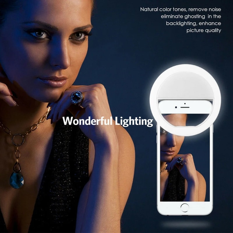 Battery Powered LED Selfie Ring Light Mobile Phone Lens Lamp Adjustable Live Brightness Portable Se 3