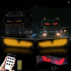 demon eyes car led logo, app led matrix pixel panel night light, diy programmable flexible led display for car truck