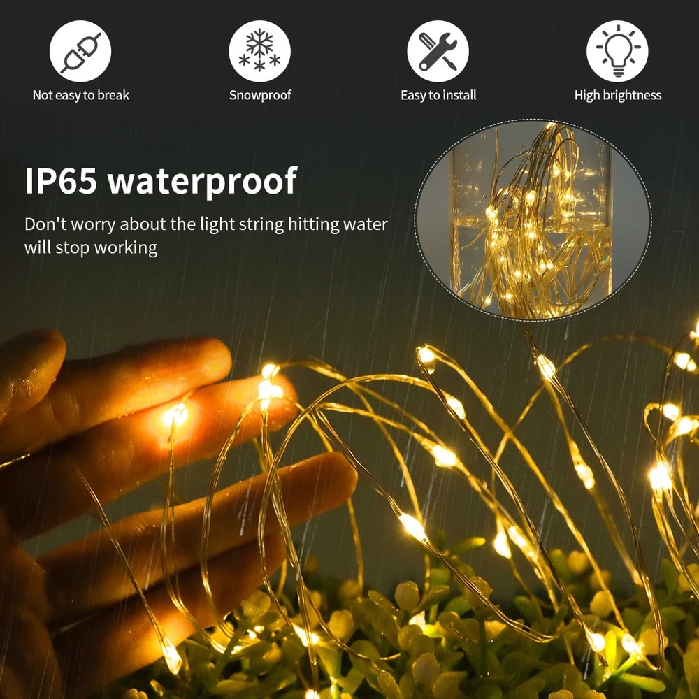 Solar String Fairy Lights Waterproof LED Outdoor Garland Solar Power Lamp For Garden Christmas Deco 1