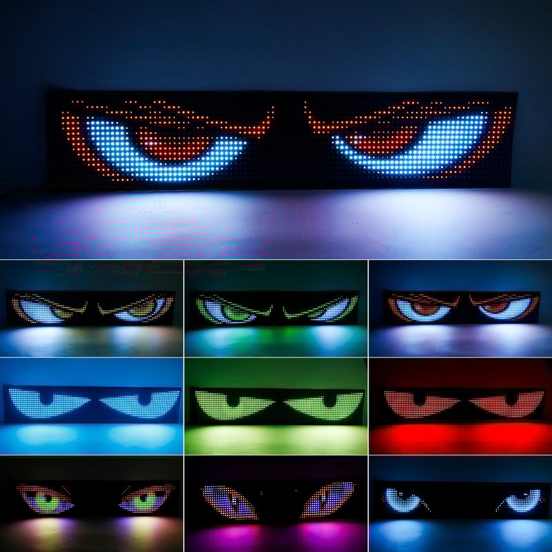 Multi Functional Bright Devil Eyes LED Light For Car Windshield Flexible Programmable Scrolling LED 3