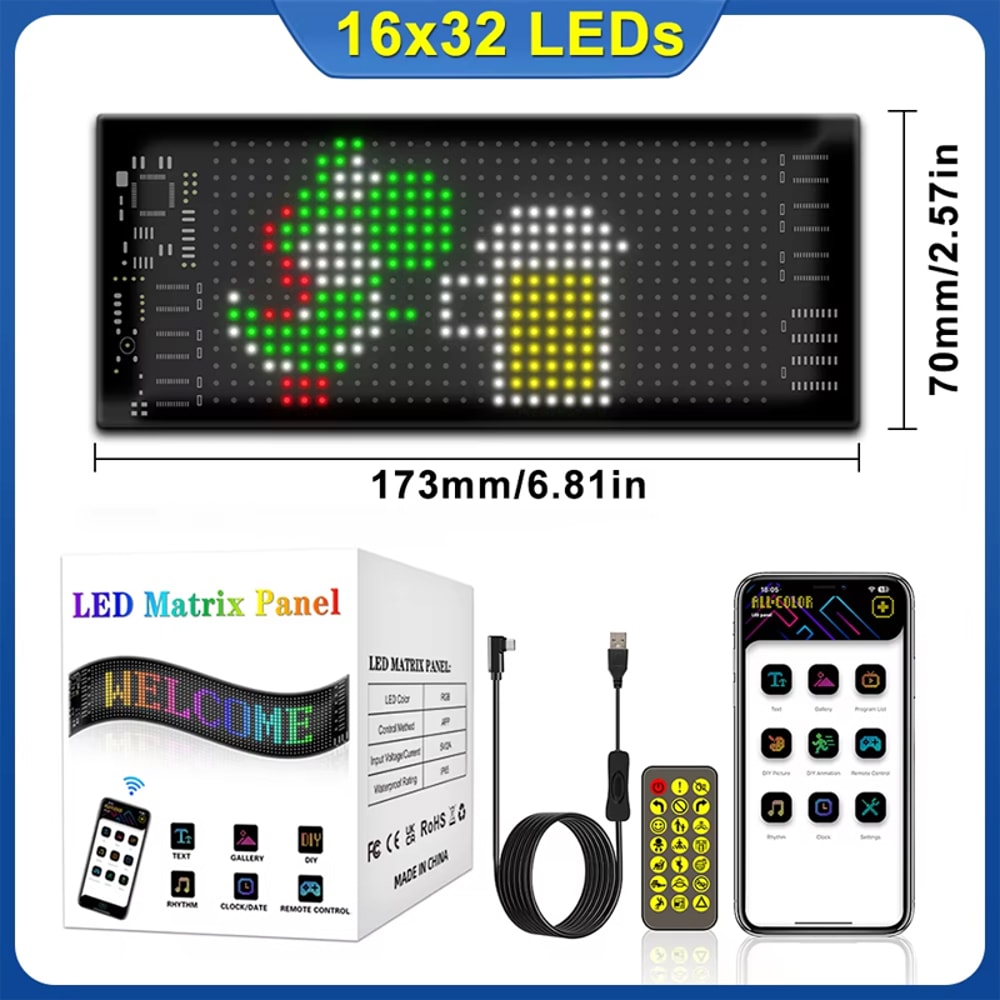 Multi Functional Bright Devil Eyes LED Light For Car Windshield Flexible Programmable Scrolling LED 6