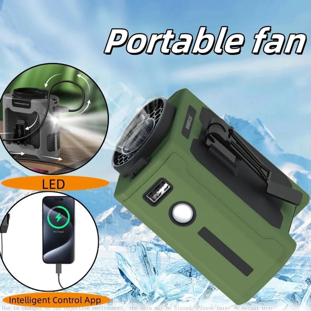 Portable Waist Hanging Neck Fan Strong Cooling Wind For Outdoor Work Travel Fishing Camping Farms 1