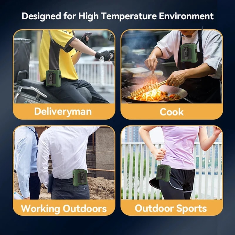 Portable Waist Hanging Neck Fan Strong Cooling Wind For Outdoor Work Travel Fishing Camping Farms 2