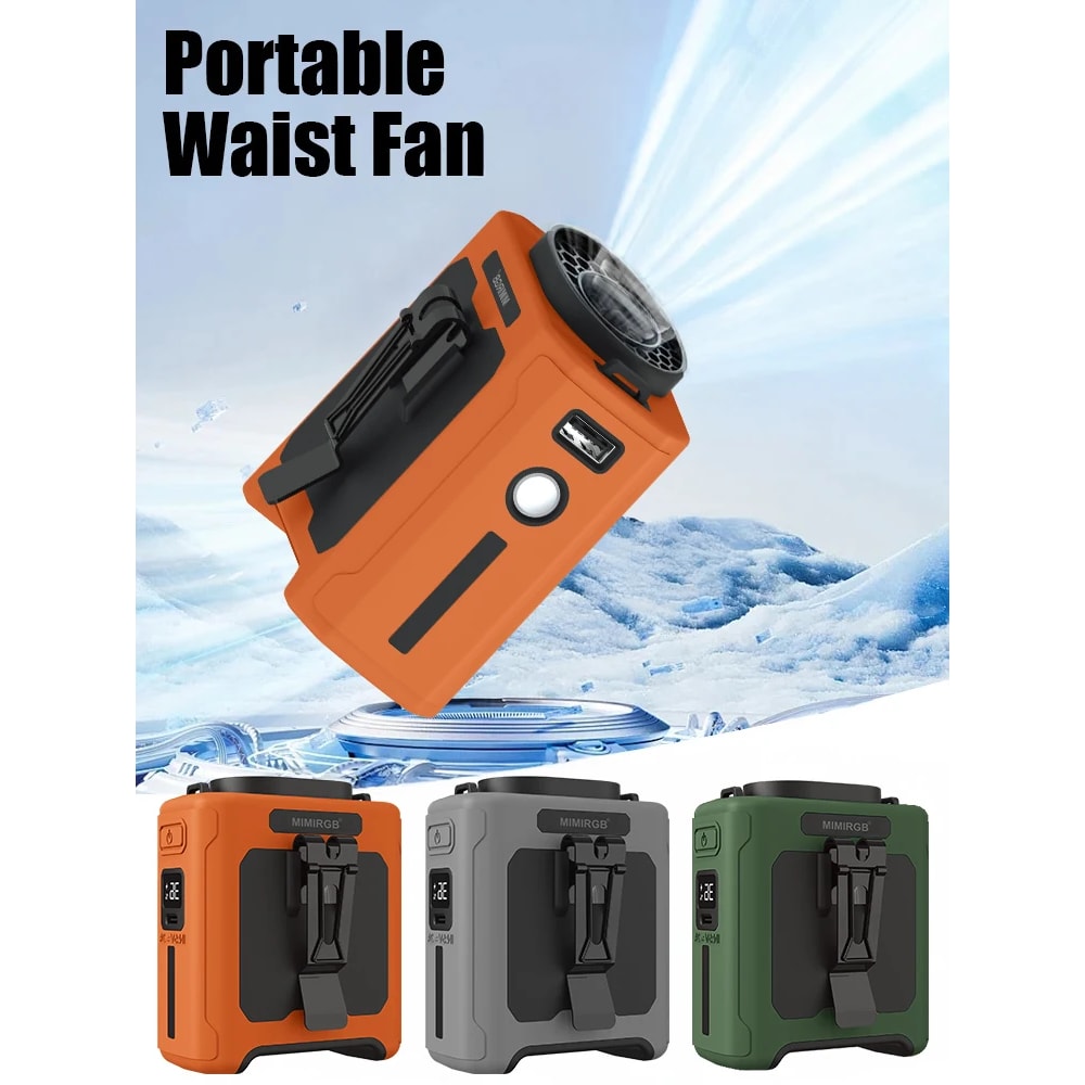 Portable Waist Hanging Neck Fan Strong Cooling Wind For Outdoor Work Travel Fishing Camping Farms 5