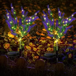 lavender led light outdoor garden light, solar powered waterproof lawn decor, perfect for halloween, christmas