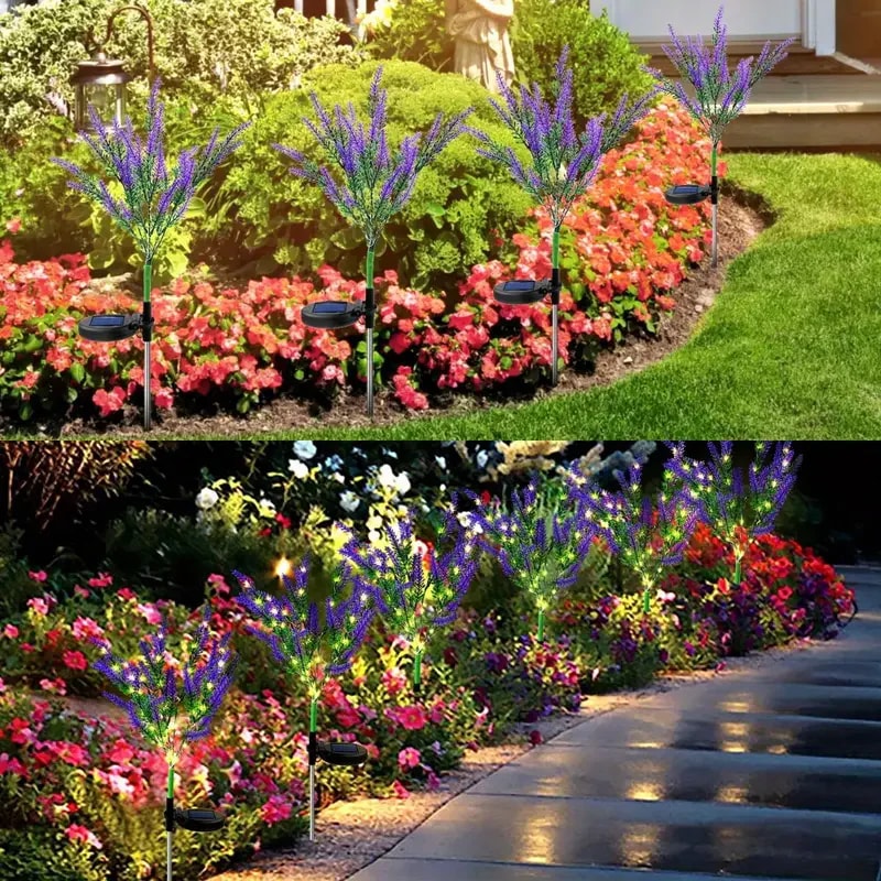 Lavender LED Light Outdoor Garden Light, Solar Powered Waterproof Lawn Decor, Perfect for Halloween, Christmas