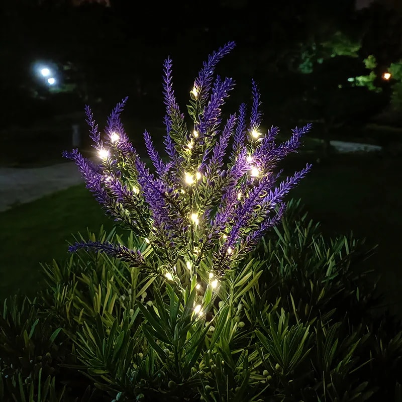 Lavender LED Light Outdoor Garden Light, Solar Powered Waterproof Lawn Decor, Perfect for Halloween, Christmas