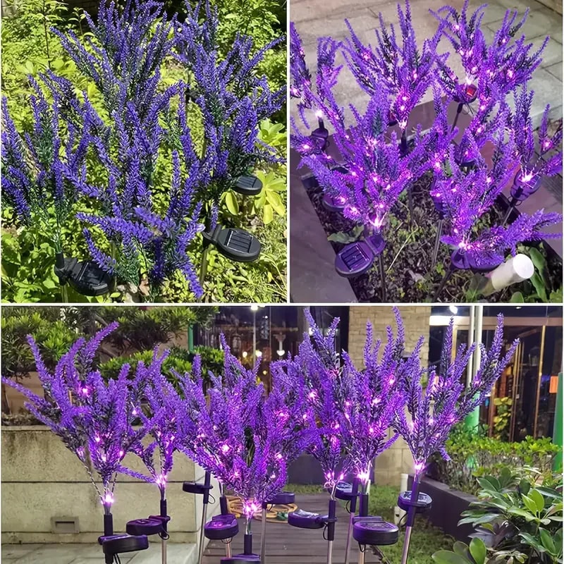 Lavender LED Light Outdoor Garden Light, Solar Powered Waterproof Lawn Decor, Perfect for Halloween, Christmas