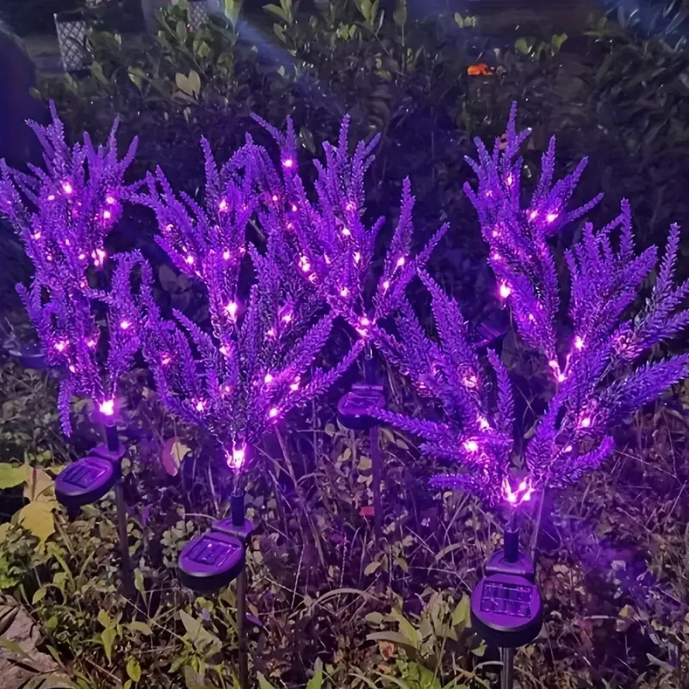 Lavender LED Light Outdoor Garden Light, Solar Powered Waterproof Lawn Decor, Perfect for Halloween, Christmas