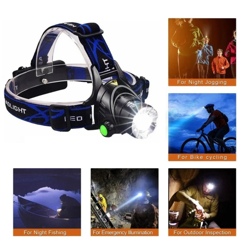 USB Rechargeable Headlamp Powerful Outdoor Splashproof Work Lamp Portable For Camping Fishing Runni 6